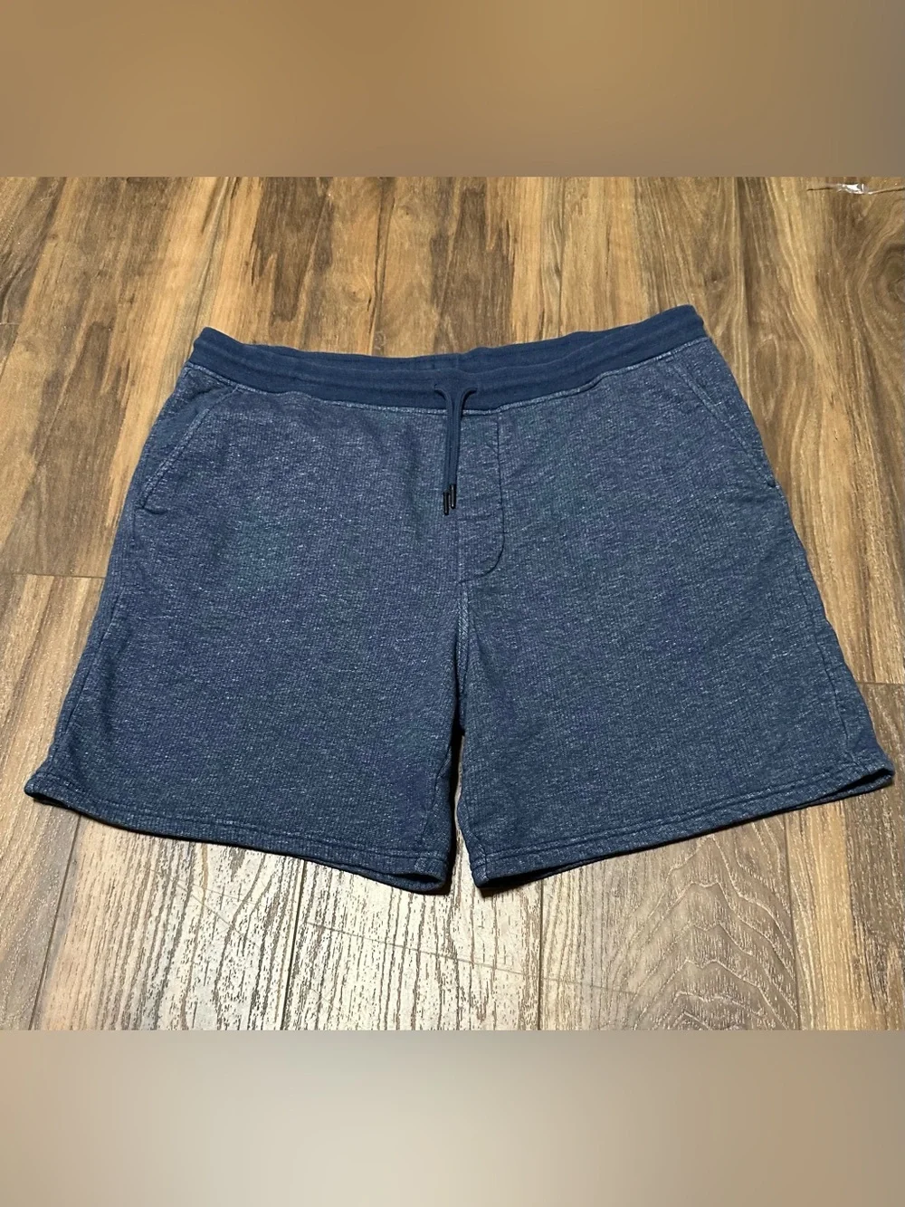 Patagonia Shorts Men's XL  Fleece Navy Blue Mahnya Organic Cotton 7”